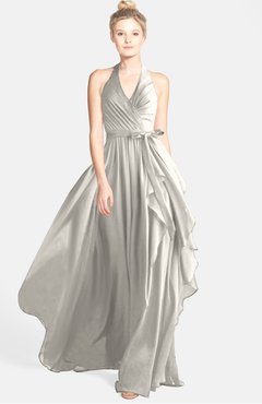 ColsBM Anya Off White Glamorous A-line Sleeveless Zip up Chiffon Ribbon Bridesmaid Dresses