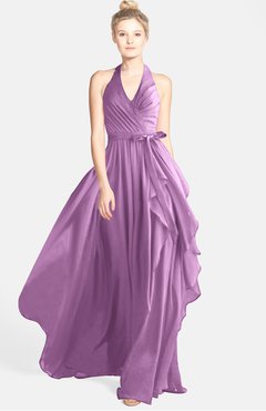 ColsBM Anya Orchid Glamorous A-line Sleeveless Zip up Chiffon Ribbon Bridesmaid Dresses