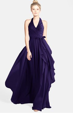 ColsBM Anya Royal Purple Glamorous A-line Sleeveless Zip up Chiffon Ribbon Bridesmaid Dresses