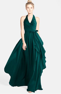 ColsBM Anya Shaded Spruce Glamorous A-line Sleeveless Zip up Chiffon Ribbon Bridesmaid Dresses
