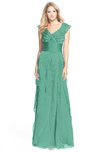 ColsBM Magnolia Beryl Green Gorgeous A-line V-neck Chiffon30 Floor Length Bridesmaid Dresses