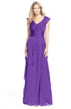 ColsBM Magnolia Deep Lavender Gorgeous A-line V-neck Chiffon30 Floor Length Bridesmaid Dresses