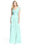 ColsBM Magnolia Fair Aqua Gorgeous A-line V-neck Chiffon30 Floor Length Bridesmaid Dresses
