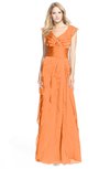 ColsBM Magnolia Mango Gorgeous A-line V-neck Chiffon30 Floor Length Bridesmaid Dresses