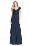 ColsBM Magnolia Navy Blue Gorgeous A-line V-neck Chiffon30 Floor Length Bridesmaid Dresses