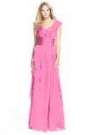 ColsBM Magnolia Rose Pink Gorgeous A-line V-neck Chiffon30 Floor Length Bridesmaid Dresses