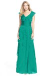 ColsBM Magnolia Viridian Green Gorgeous A-line V-neck Chiffon30 Floor Length Bridesmaid Dresses