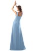 ColsBM Diana Sky Blue Modest Empire Thick Straps Zipper Floor Length Ruching Prom Dresses