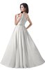ColsBM Alana Cloud White Elegant V-neck Sleeveless Zip up Floor Length Ruching Bridesmaid Dresses