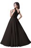 ColsBM Alana Fudge Brown Elegant V-neck Sleeveless Zip up Floor Length Ruching Bridesmaid Dresses