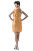 ColsBM Layla Apricot Informal Sheath Backless Chiffon Knee Length Paillette Homecoming Dresses