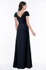 ColsBM Evie Navy Blue Glamorous A-line Short Sleeve Floor Length Ruching Plus Size Bridesmaid Dresses