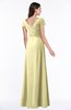 ColsBM Evie Soft Yellow Glamorous A-line Short Sleeve Floor Length Ruching Plus Size Bridesmaid Dresses