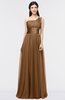 ColsBM Lyra Brown Mature Asymmetric Neckline Zip up Floor Length Appliques Bridesmaid Dresses