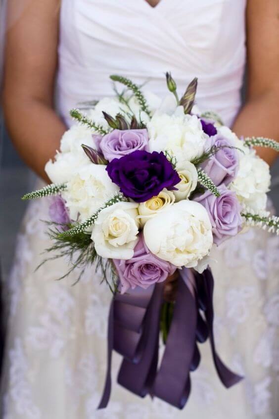 ivory and purple wedding dress