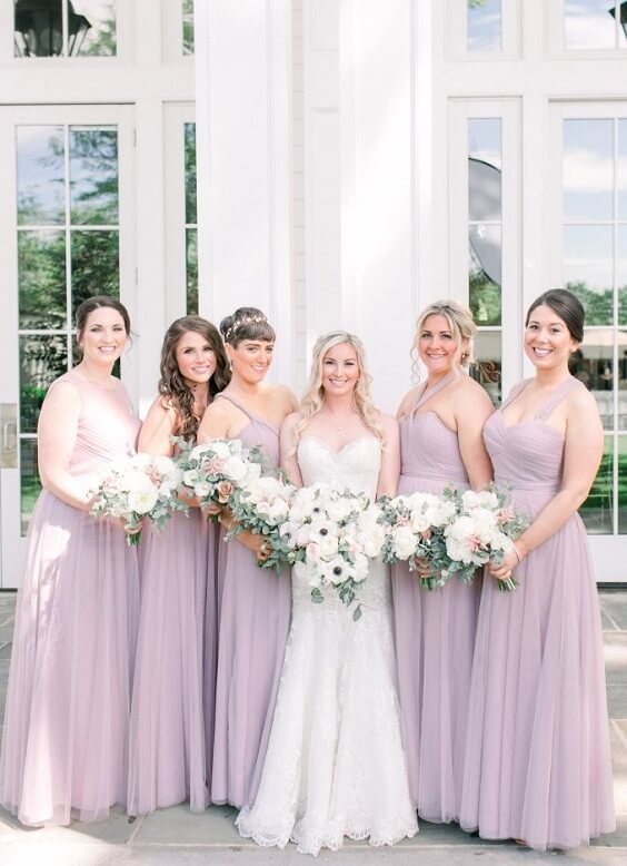 Lavender, Blush and Grey July Wedding 2020, Lavender Bridesmaid Dresses ...