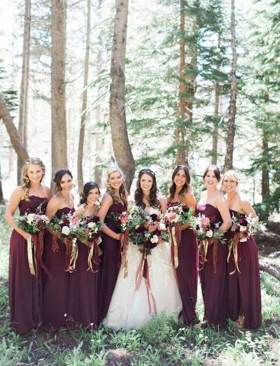 Classic Navy and Wine Fall Wedding Color Inspirations - ColorsBridesmaid