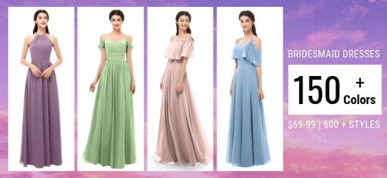 500+ styles bridesmaid dresses in 150+ colors, $69-99,custom freely