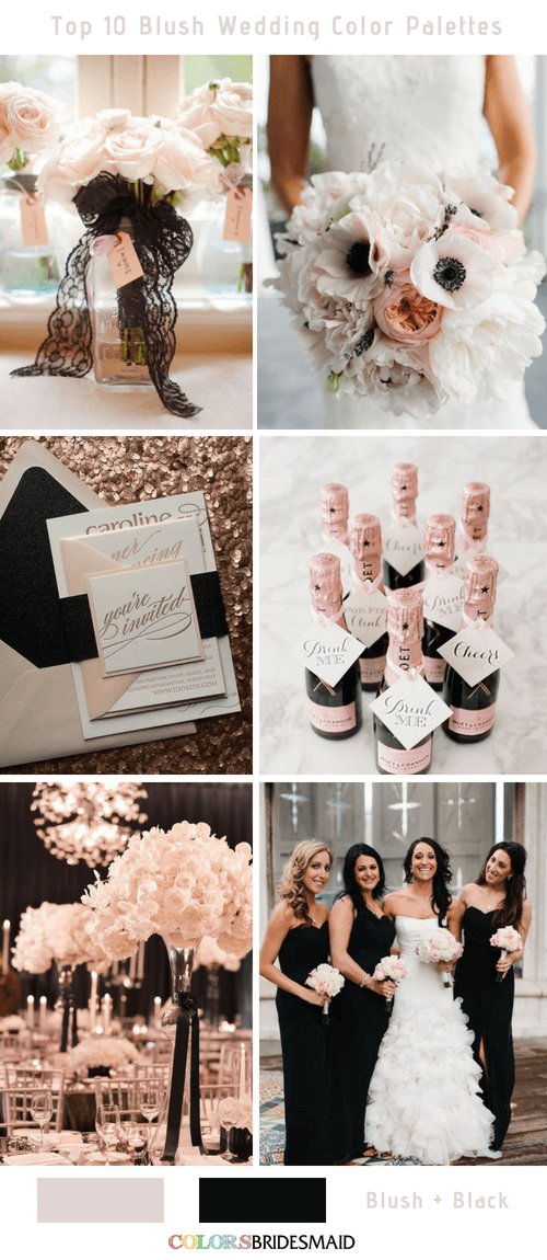 Black Blush And Gold Wedding - The blush and cream color scheme was ...