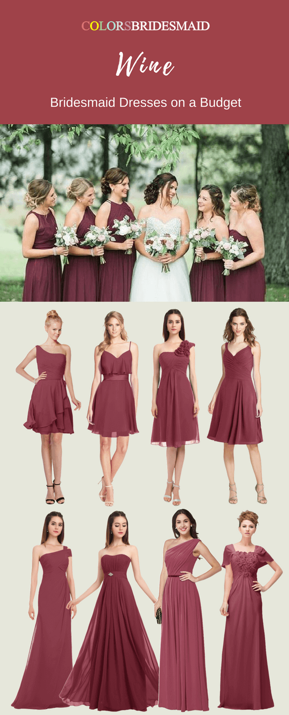 Great Bridesmaid Dresses in Wine Color At a Fall Wedding - ColorsBridesmaid