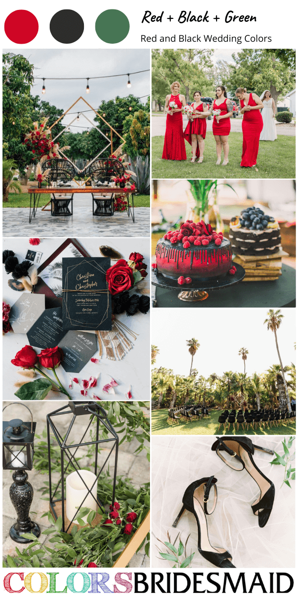 red and black wedding color inspirations red black and green