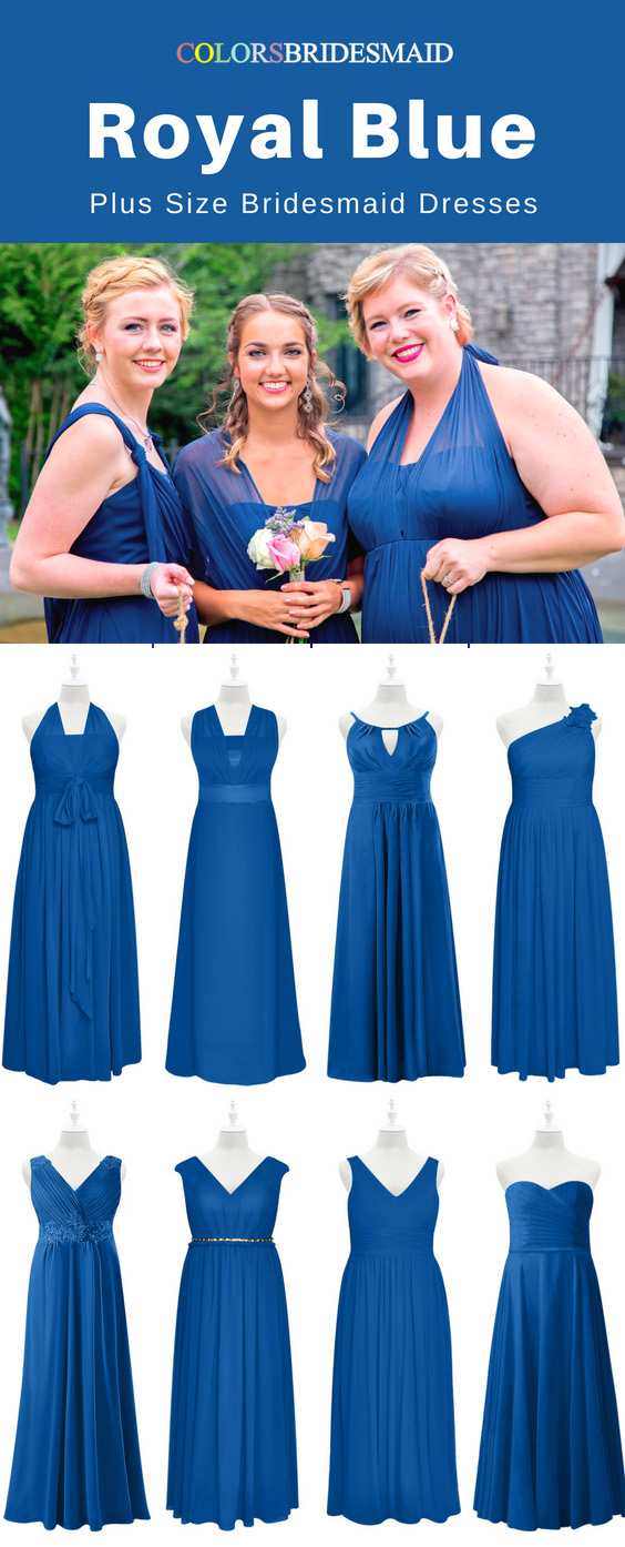 blue plus size bridesmaid dresses