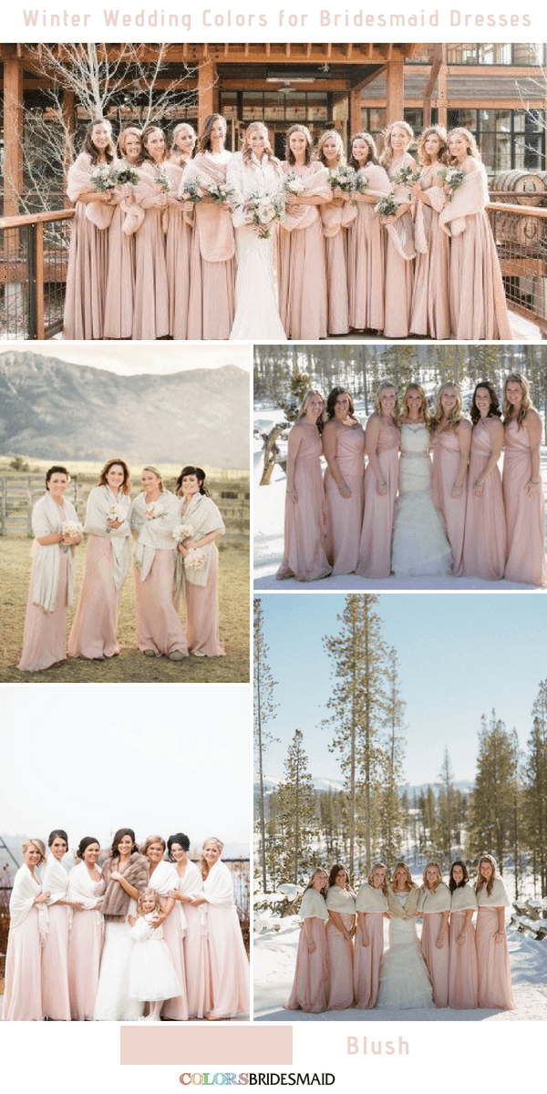 Top 10 winter wedding colors for bridesmaid dresses - Blush